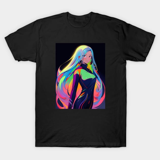 Fantasy Cyber Anime Girl T-Shirt by Juka